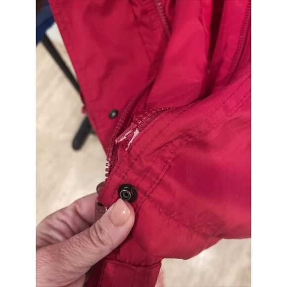 Women's Coat, Forecaster Of Boston size M Quilted Detachable Faux Fur Hood Red - Picture 4 of 7